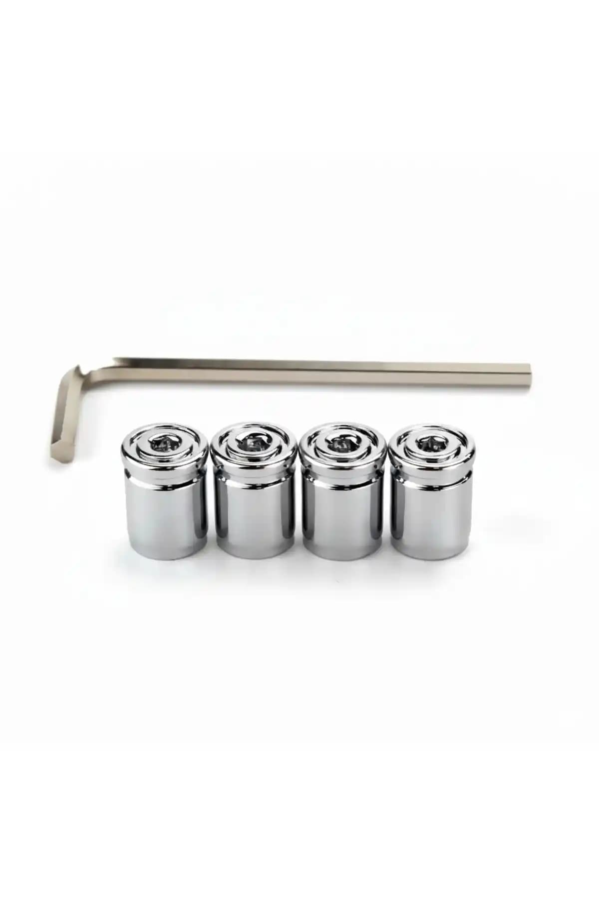 SPELT Gümüş 4'lü Sibop Kapak Seti: Alüminyum Dayanıklı Otomobil ve Motosiklet Aksesuarı