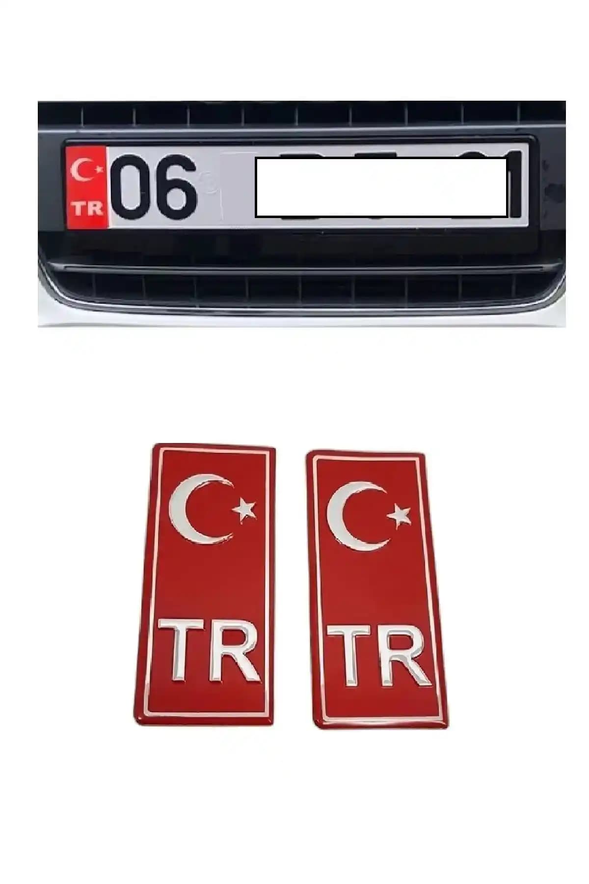 Teknotik TR Plaka Krom Sticker 2'li: Türkiye Plakalarına Özel Kırmızı Krom Sticker Seti