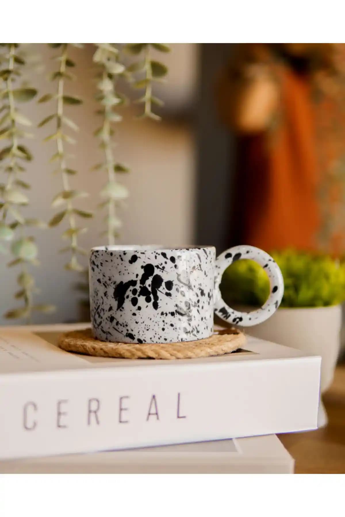 Terraco Ceramic El Yapımı Splash Püskürtme Seramik Kupa 200 ml Fonksiyonel Tasarım