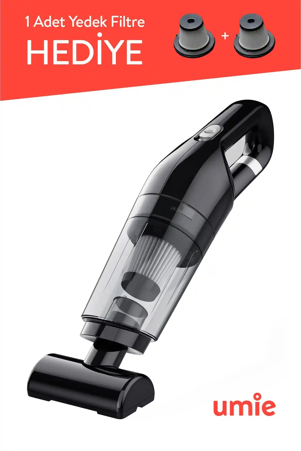 Umie ELS24 Siyah Kablosuz Araç Süpürgesi: Yüksek Emiş Gücü ve Hızlı Şarj Özellikleri