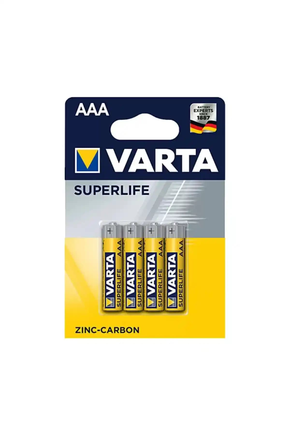 Varta Superlife İnce Pil 4'lü 20034: Uzun Ömürlü ve Güvenilir AAA Zinc-Carbon Pil
