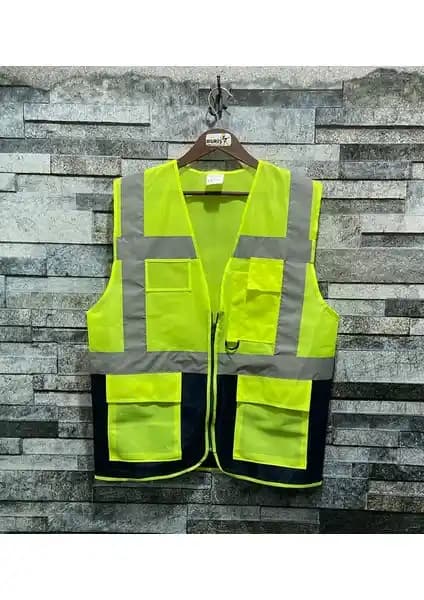 Vento Mühendis Tipi Reflektörlü Çift Renkli İkaz Yelekleri: Sarı-Lacivert ve Turuncu-Lacivert Karşılaştırması