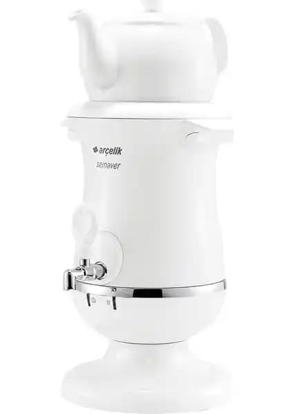 Arçelik K 3285 P Semaver Porselen Demlik Çay Makinesi Hızlı Demleme ve Sıcak Tutma Özelliği ile