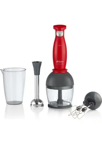 Arzum AR1106-K Ottimo Maxi El Blender Seti Kırmızı Güçlü ve Kullanışlı Mutfak Aleti