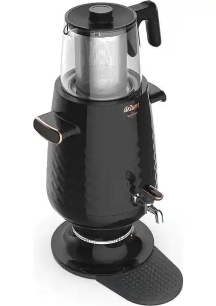 Arzum Ehlikeyf 3,5 Litre Siyah Paslanmaz Çelik Semaver: Modern Tasarım ve Güvenlik Özellikleriyle Çay Keyfi