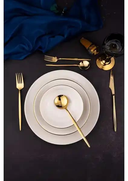 Bambum Naz 24 Parça Porselen Yemek Takımı Şık ve Dayanıklı Tasarımıyla Mutfaklarınız İçin