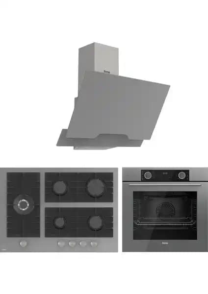 Ferre FryArt BL Modüler Serisi Gri Ankastre Seti Modern ve Fonksiyonel Mutfak Çözümü