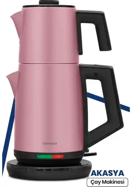 Goldmaster Akasya Sedef Pembe XL Çay Makinesi ve Su Isıtıcısı 2200W Şık ve Güvenli Tasarım
