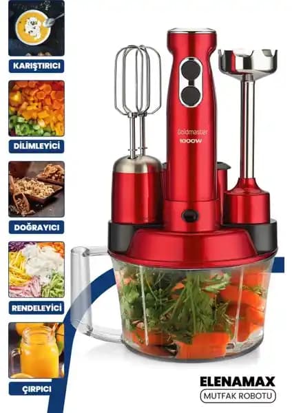 Goldmaster GM-7239 1000W Çok Fonksiyonlu Mutfak Robotu Güçlü ve Dayanıklı Tasarım