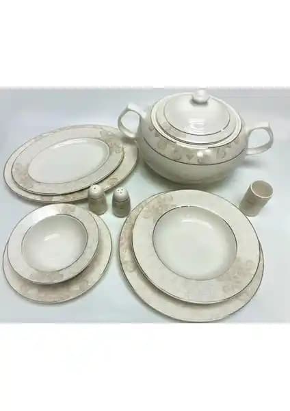 Güral Porselen 57 Parça Bone 12 Kişilik Modern ve Şık Yemek Takımı Özellikleri