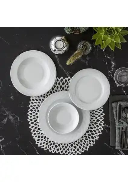 Güral Porselen Alfa Serisi 36 Parça Modern ve Dayanıklı Yemek Takımı Türkiye’de Üretim