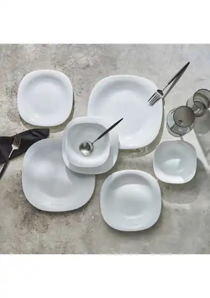 Karaca Andrea Opal 24 Parça 6 Kişilik Cam Yemek Takımı Modern ve Şık Tasarım