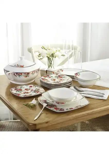 Karaca Martina Pembe 60 Parça 12 Kişilik Porselen Yemek Takımı Şık ve Dayanıklı Tasarım