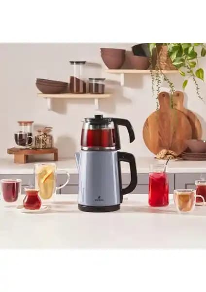 Karaca Ocean Wave 2'li Çay Makinesi ve Kettle Modern ve Fonksiyonel Tasarım