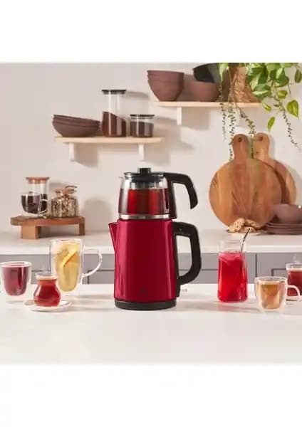 Karaca Viva Magenta 2'li Çay Makinesi ve Kettle Modern ve Şık Tasarım ile Pratik Kullanım