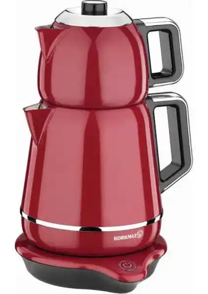 Korkmaz Demiks Kırmızı Krom Elektrikli Çaydanlık: Şık Tasarım ve Üstün Performans Özellikleri