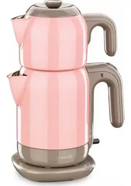 Korkmaz Demtez PembeGri Elektrikli Çaydanlık Modern Tasarım ve Üstün Fonksiyonellik