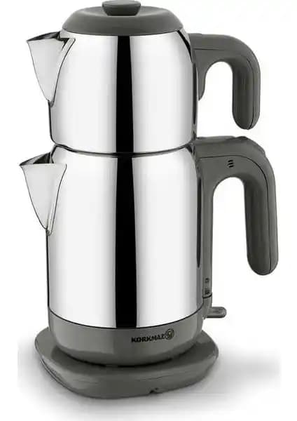 Korkmaz Demtez SatinGri Elektrikli Çaydanlık: Modern ve Pratik Çay Keyfi için Ideal Seçenek