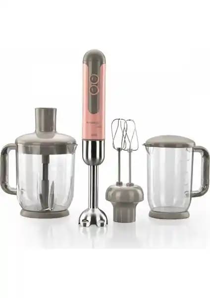 Korkmaz Mia Mega Pembe Blender Seti: Çok Fonksiyonlu ve Estetik Mutfak Aleti