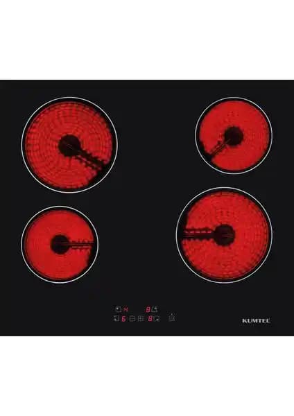 Kumtel V6-04T Vitroseramik Elektrikli Siyah Cam Ankastre Ocak Modern ve Güvenli Mutfak Çözümü