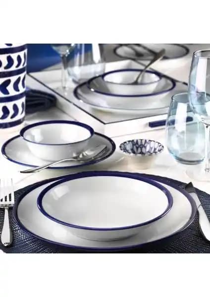 Kütahya Porselen 24 Parça 6 Kişilik Lacivert Fileli Yemek Seti Özellikleri ve Kullanım Alanları