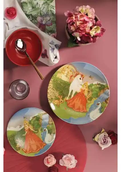 Kütahya Porselen 3 Parça Çocuk Yemek Seti Renkli ve Eğlenceli Tasarımıyla Güvenli Kullanım