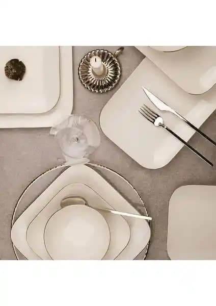 Kütahya Porselen Bone Minas 51 Parça Yemek Takımı Modern ve Şık Tasarım ile Dayanıklı Kullanım