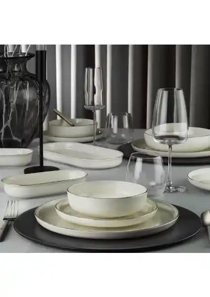 Kütahya Porselen Bone Moderna 26 Parça Yemek Takımı Şık ve Dayanıklı Tasarım