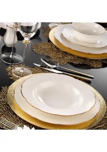 Kütahya Porselen Bone Olympos Fileli 24 Parça Yemek Takımı Modern ve Şık Tasarımıyla Öne Çıkar