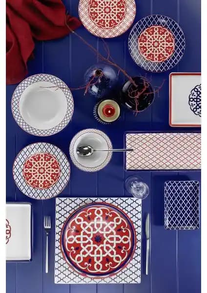 Kütahya Porselen Selçuklu 30 Parça 6 Kişilik Yemek Takımı Geleneksel ve Modern Tasarım