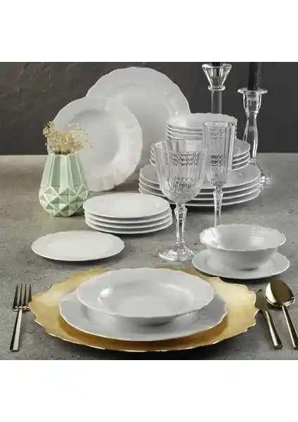 Porland 24 Parça Yemek Takımı DG296: Şık, Dayanıklı ve Pratik Mutfak Seti