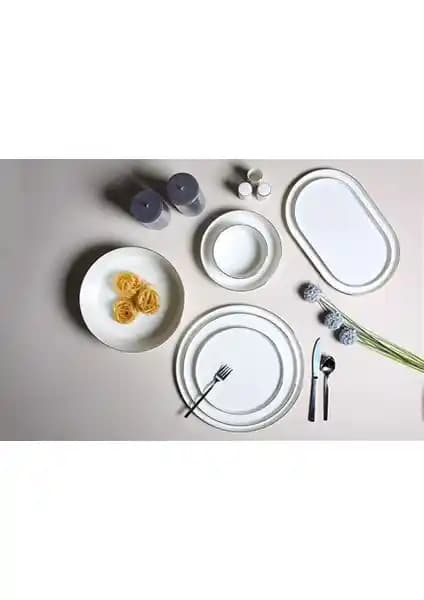 Porland Chopin Platin 60 Parça 12 Kişilik Modern ve Şık Porselen Yemek Takımı