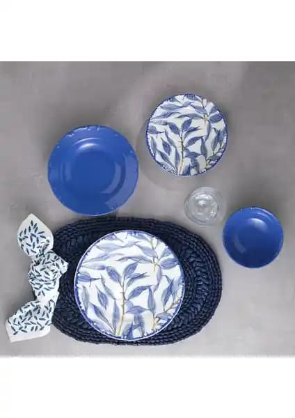 Schafer Liana 24 Parça Mavi Porselen Yemek Takımı Estetik ve Dayanıklı Tasarım