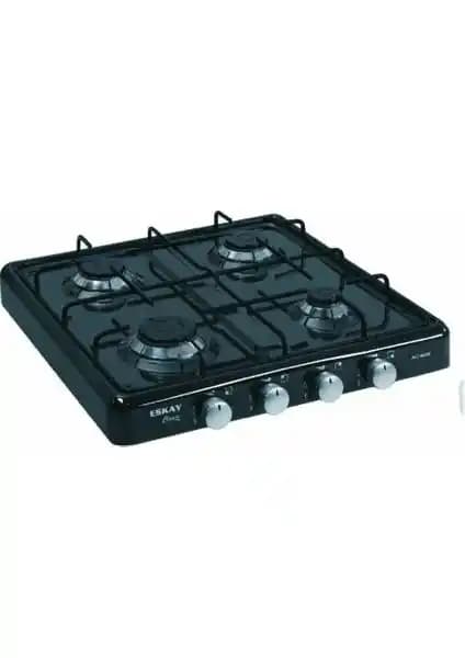 West Dört Gözlü Doğalgazlı Set Üstü Ocak Siyah Emaye Modern Mutfak Tasarımı İçin Uygun
