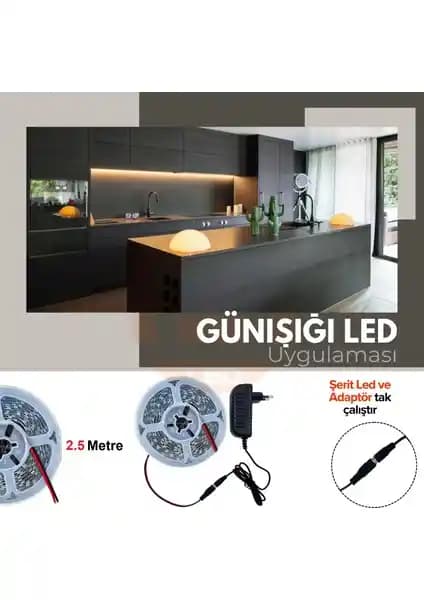 Amber LED 2,5 Metre Günışığı Şerit LED ile Modern ve Pratik İç Mekan Aydınlatma Çözümü