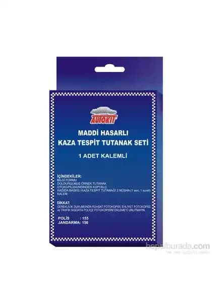 Autokit Maddi Hasarlı Kaza Tespit Tutanağı Seti Türkiye Üretimi ve Kullanım Kolaylığı