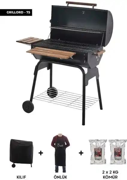 Cheffi Grillord-75 Kömürlü Barbekü Mangal: Dış Mekanlar İçin Dayanıklı ve Fonksiyonel Pişirme Çözümü