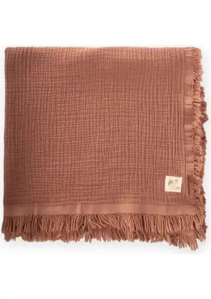 Cigit Dört Kat Püsküllü Battaniye: Doğal Pamuk Malzeme ve Şık Tasarım Özellikleri