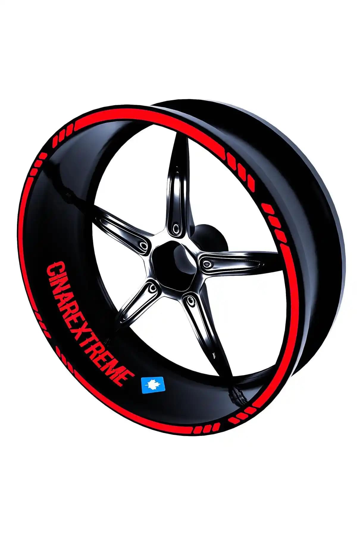 Çınar Extreme 4 Parçalı Reflektif Kırmızı Jant Şeridi Motosiklet ve Spor Tutkunları İçin