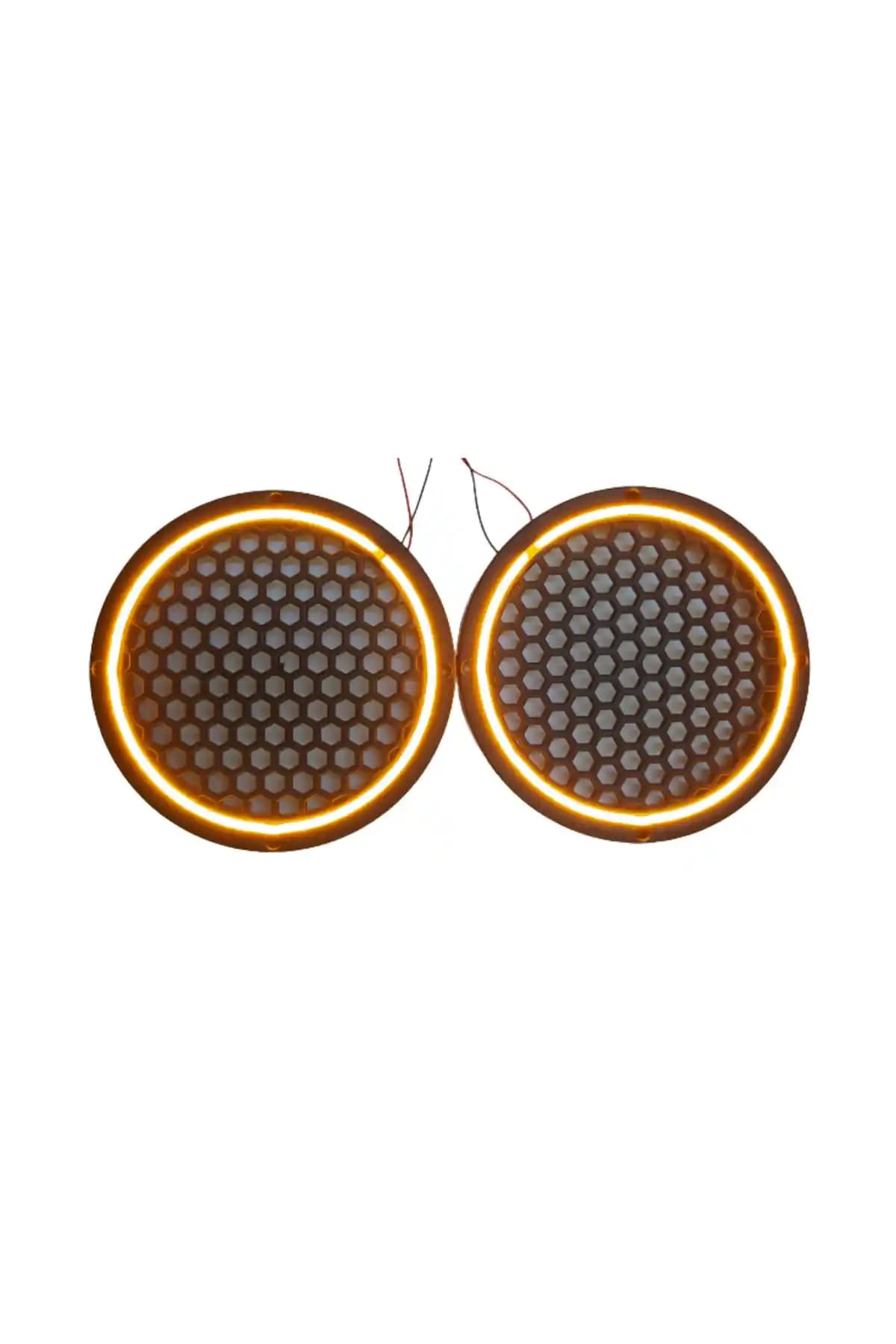 Damla Elektronik 20cm Neon LED Işıklı Midrange Hoparlör Kapağı Turuncu