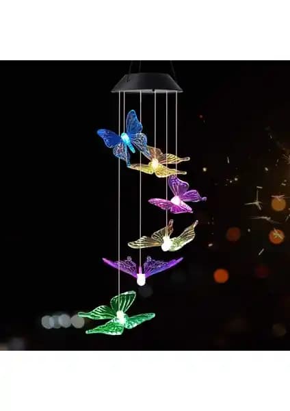 Exeo Kelebek Motifli Solar LED Aydınlatma Bahçe ve Balkon Dekorasyonu İçin Uygun