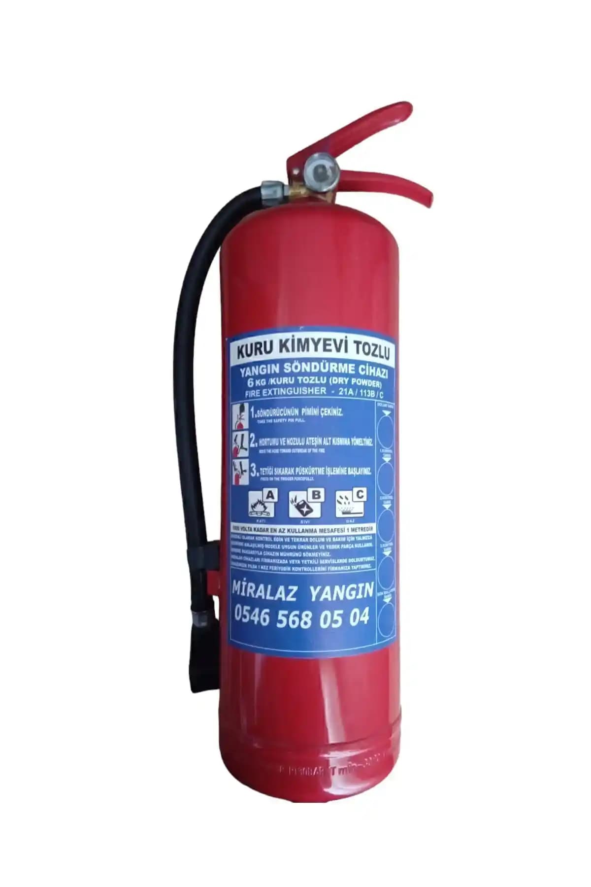 FullFire 6kg Kuru Kimyevi Tozlu Yangın Söndürme Tüpü Güvenli ve Etkili Çözüm