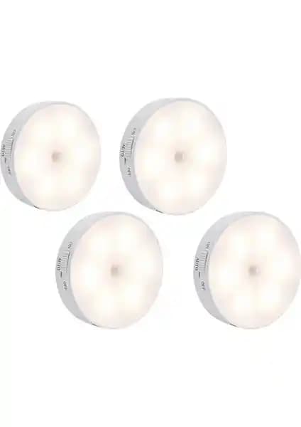 Hubstein 4'lü Hareket Sensörlü USB Şarj Edilebilir LED Işık Seti Ev ve Dolap İçin