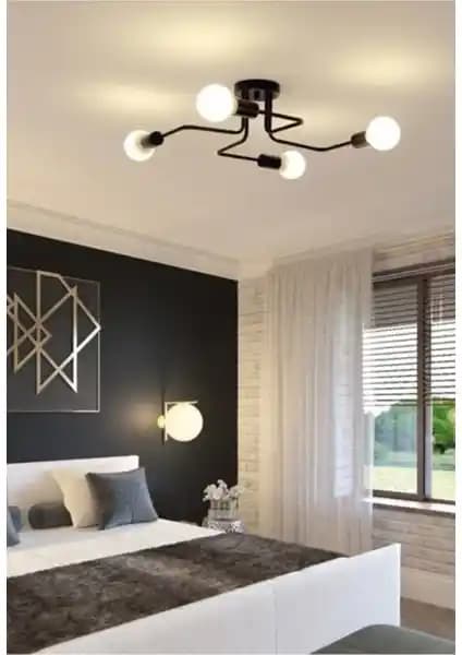 Lambadar Retro Akrep Modern 4'lü Plafonyer Tavana Monte Avize ile Şık ve Fonksiyonel İç Mekan Aydınlatması