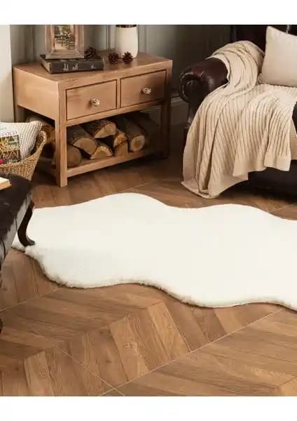 Madame Coco Arc En Ciel Tavşan Post Beyaz Halı 90x150 cm şık ve dayanıklı tasarım