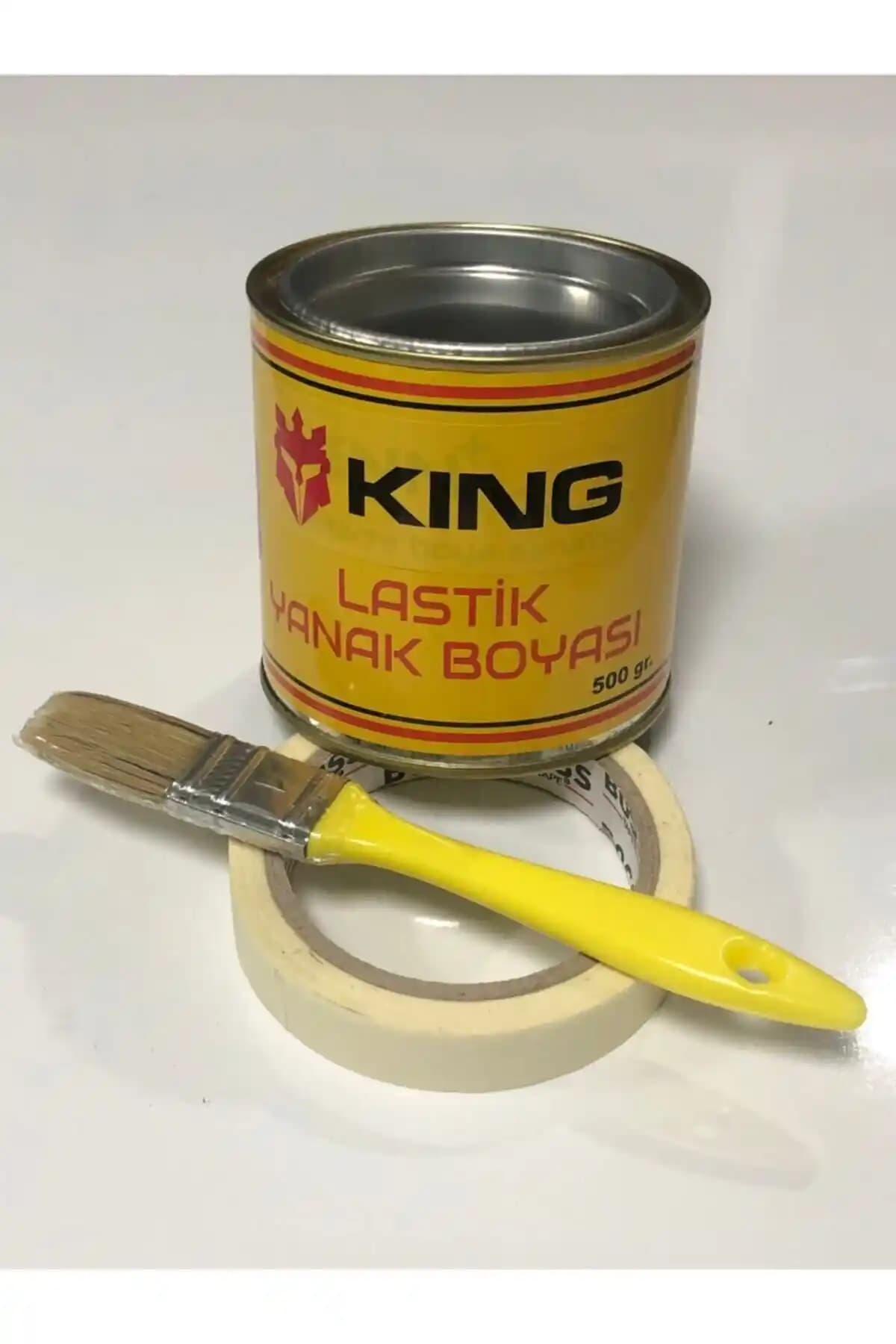 NETOTOMARKET Lastik Yanak Boyası Seti İnci Beyazı 500 Gr Fırça ve Bant ile Kolay Uygulama