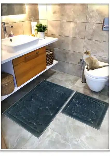 %100 Pamuk Dokuma Banyo Paspas Seti Çevre Dostu ve Şık Tasarım