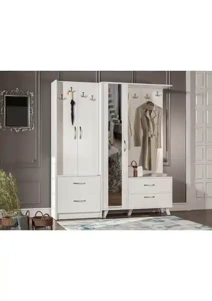 Abre VM-342348 Beyaz Vestiyer ve Portmanto: Modern ve Dayanıklı Mobilya Çözümü