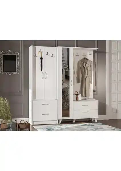 Abre VM-342348 Beyaz Vestiyer ve Portmanto: Modern ve Dayanıklı Mobilya Çözümü