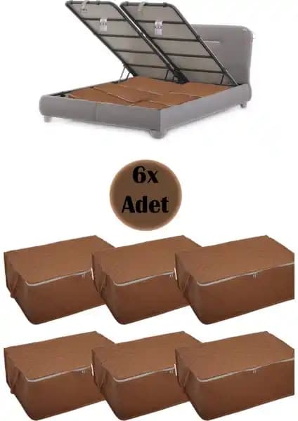 Adarya 6'lı Büyük Boy Saklama Hurcu Seti Yatak Altı ve Depolama Çözümleri